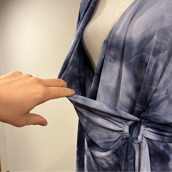 Lane Bryant short sleeve Tie-Dye fake Wrap plus size midi Dress size 18/20 - Picture 3 of 14